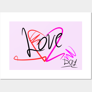 love text design and heart Posters and Art